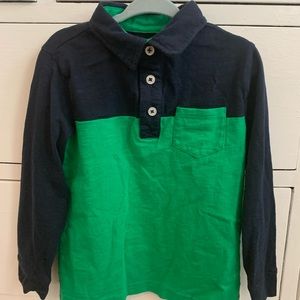 Boy’s Crown and Ivy,  Green & Blue Long Sleeve Shirt, Size 4T